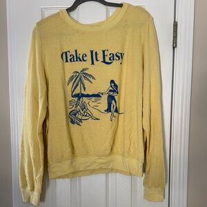 Wildfox Light Yellow Graphic Sweatshirt